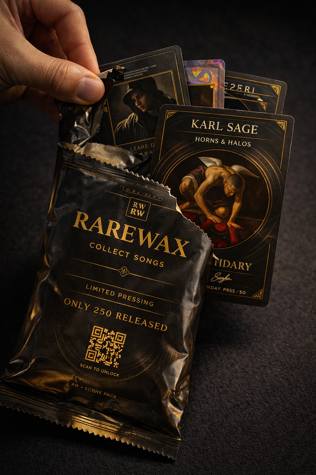 RareWax foil pack opening mockup